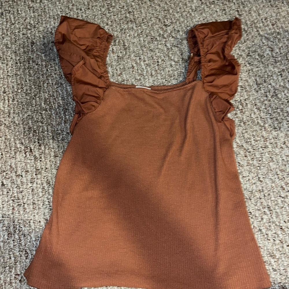 A New Day Ruffle Shoulder Top